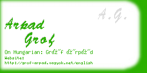 arpad grof business card